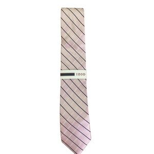 NEW IZOD Men's‎ Neck Tie New Pink Navy White Plaid